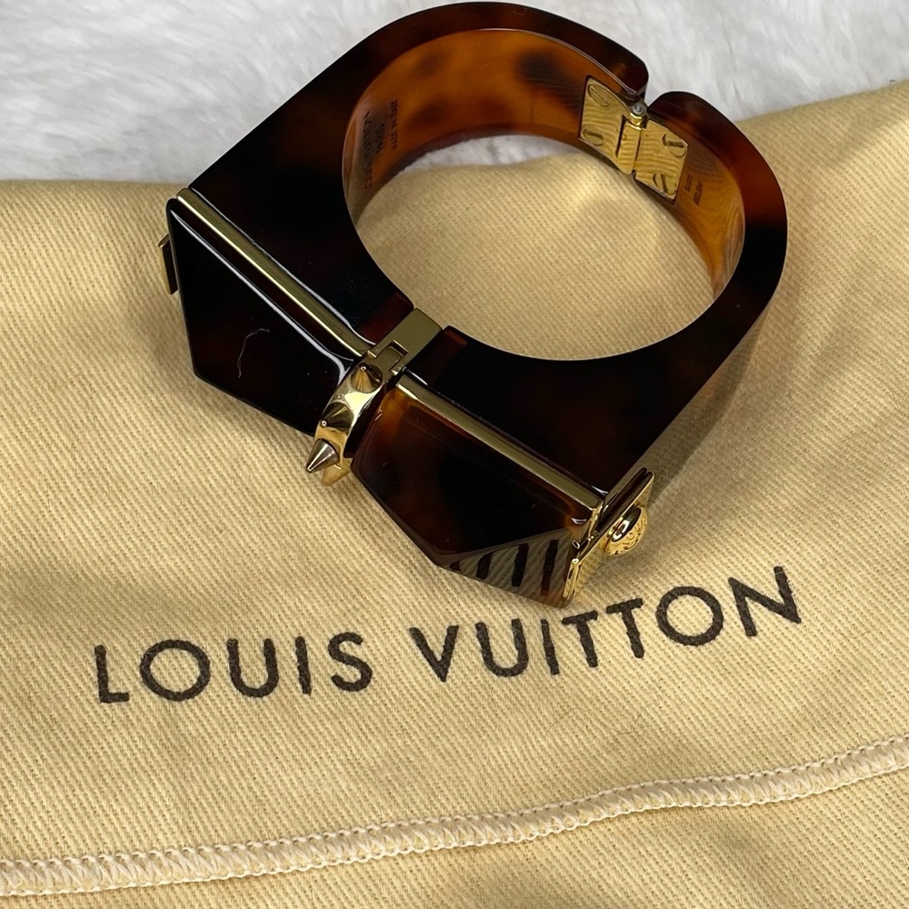 Louis Vuitton tortoise bracelet with gold details